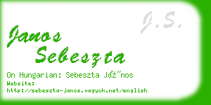 janos sebeszta business card